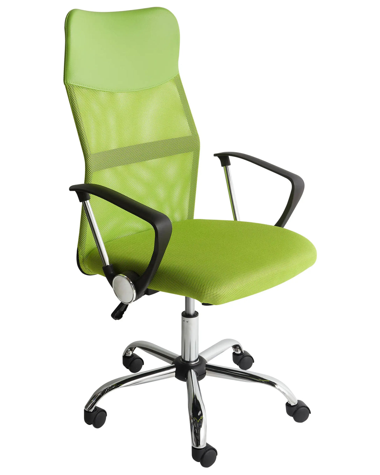 Executive Office Chair Green Mesh and Faux Leather Gas Lift Height Adjustable Full Swivel and Tilt Beliani