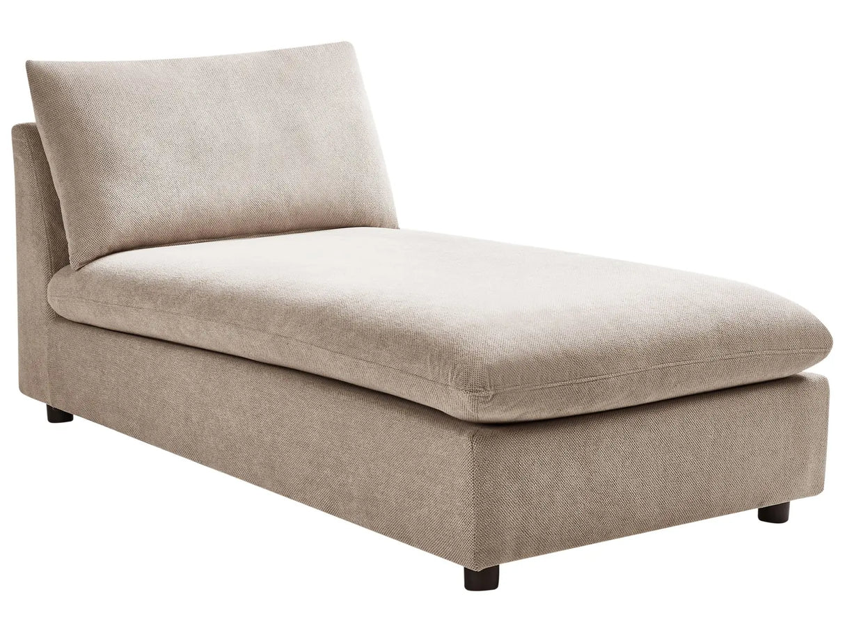 Chaise Lounge Taupe Polyester Upholstered Armless Living Room Furniture Stylish Modern Beliani
