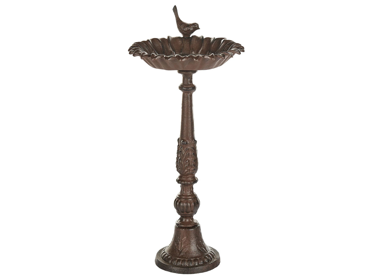 Bird Bath Brown Water Feeder for Birds Iron for Garden Outdoor Decorative Accent Beliani