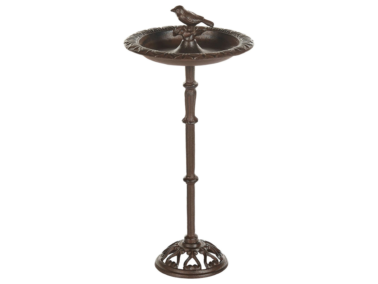 Bird Bath Brown Water Feeder for Birds Iron for Garden Outdoor Decorative Accent Beliani