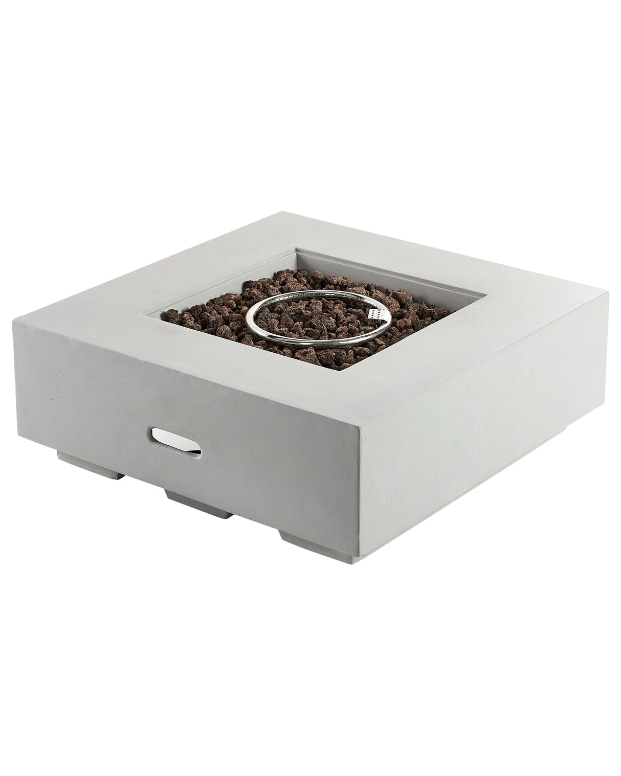 Fire Pit Light Grey 88 x 88 x 32 cm GRC Patio Heater Square Garden Patio Accessory Beliani