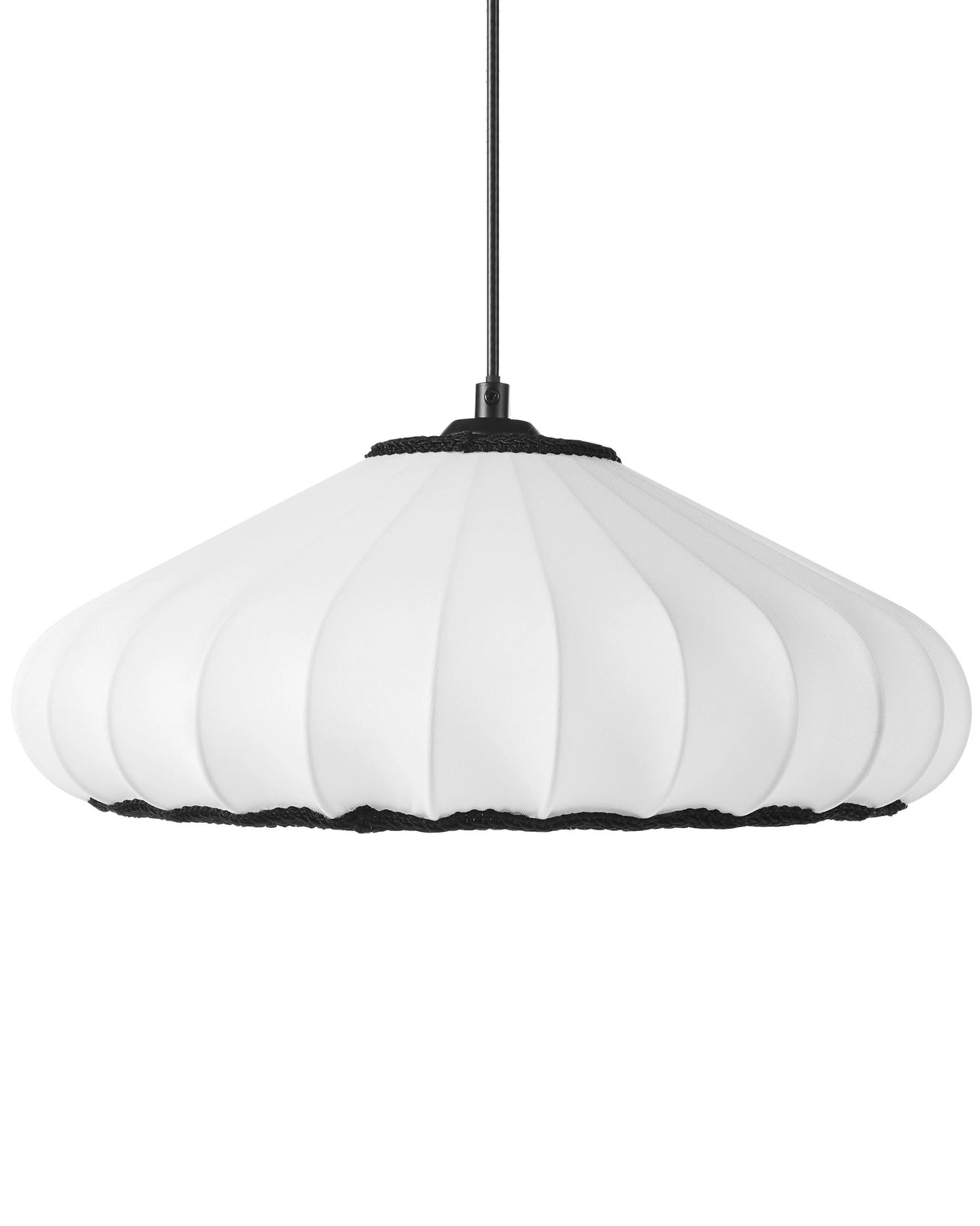 Hanging Pendant Lamp White Nylon Shade Modern Design Living Room Light Beliani