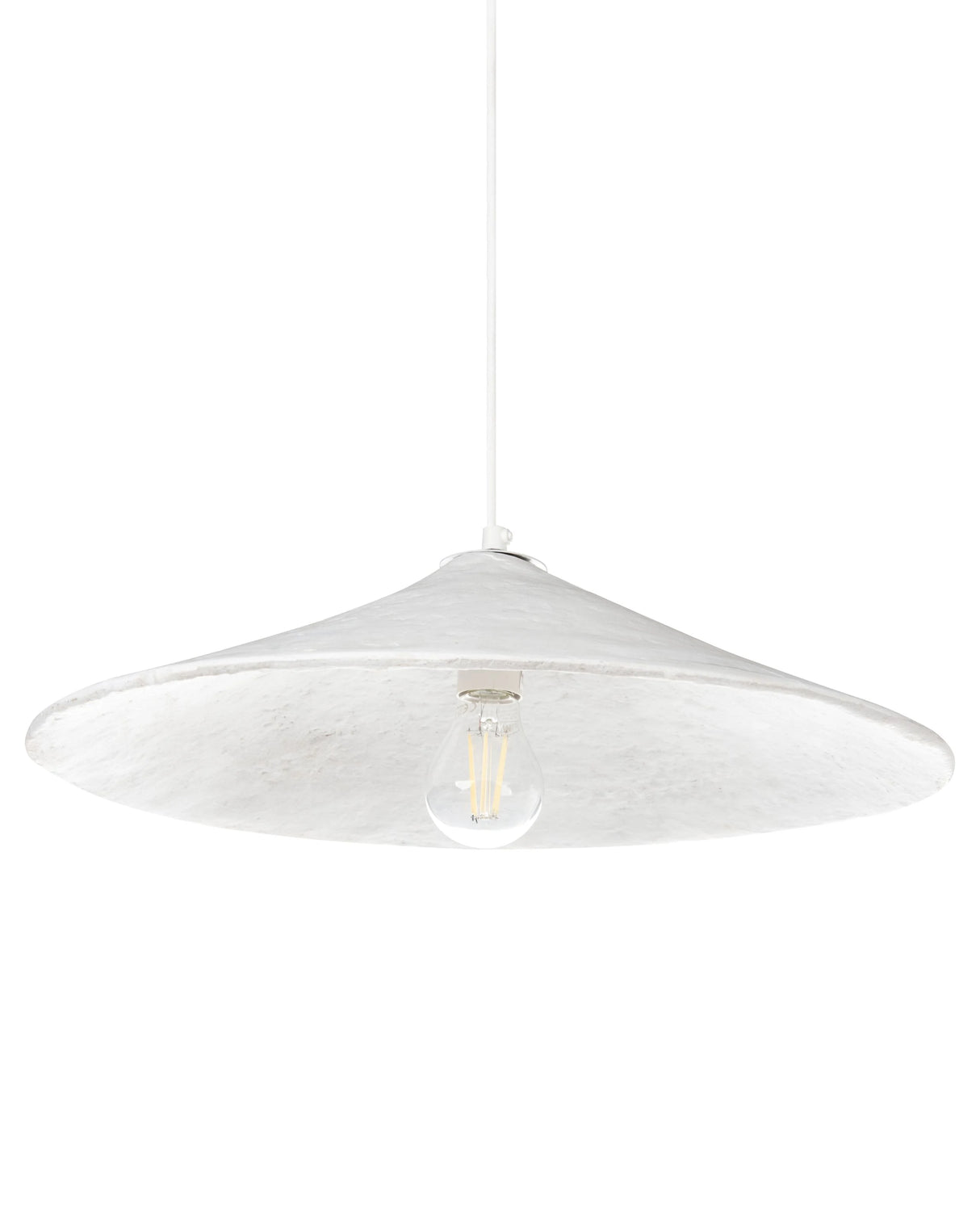 Pendant Lamp White Paper Mache Handmade Shade Organic Natural Beliani