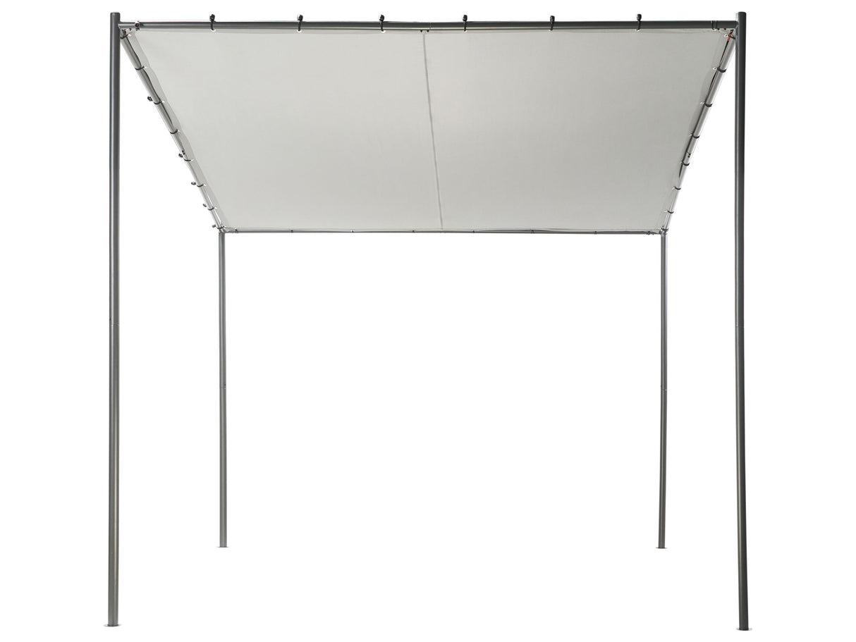 Pergola Grey Polyester Steel 282 x 294 cm Fabric Shade Metal Frame Garden Pavilion Beliani