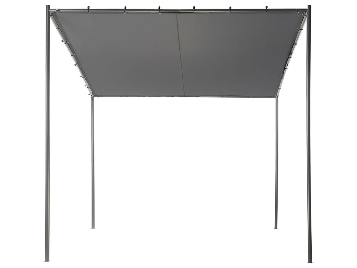 Pergola Dark Grey Polyester Steel 282 x 294 cm Fabric Shade Metal Frame Garden Pavilion Beliani