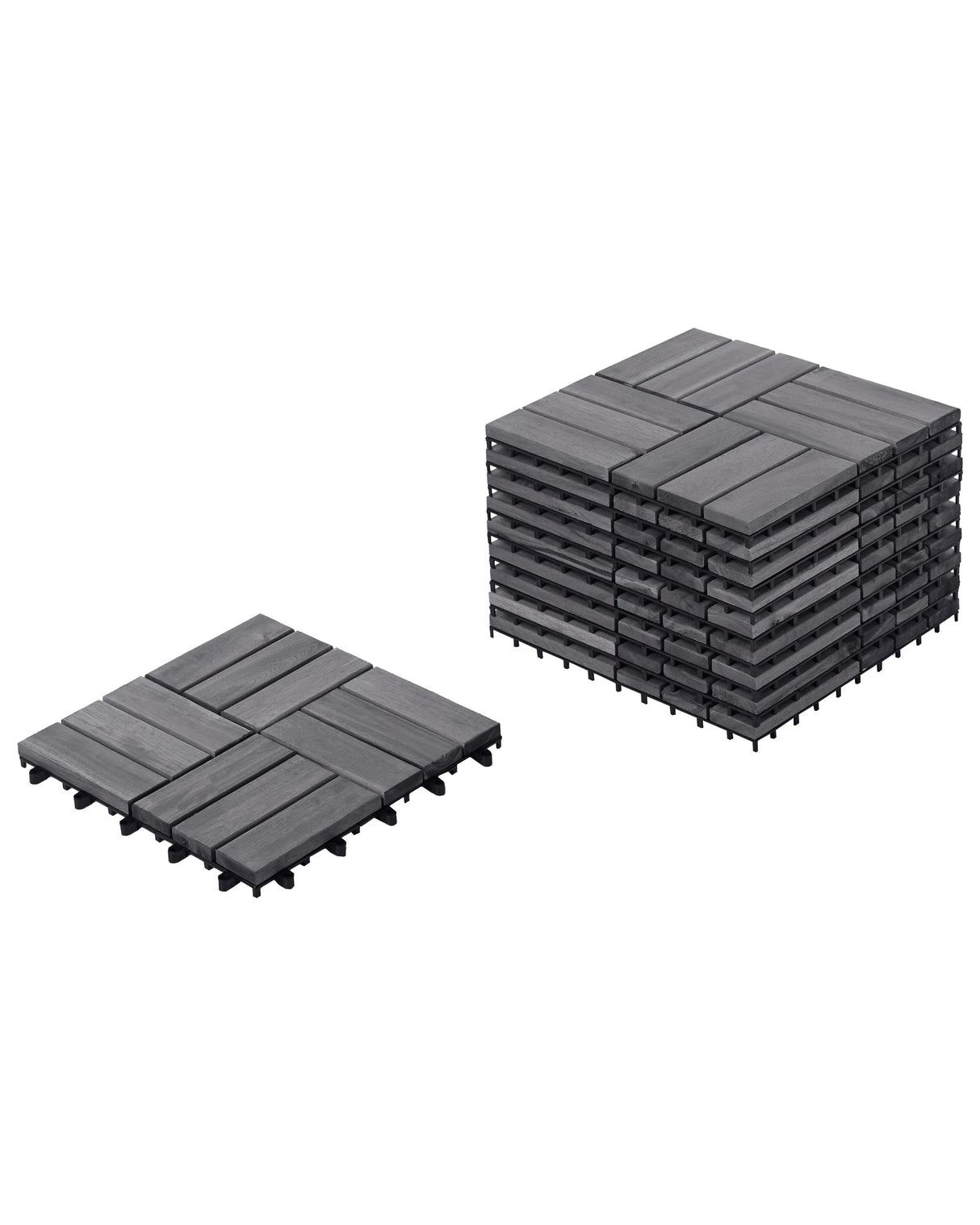 Outdoor Flooring Grey Certified Acacia Wood Plastic Base All-Weather Resistant Garden Patio Balcony Accessories Beliani