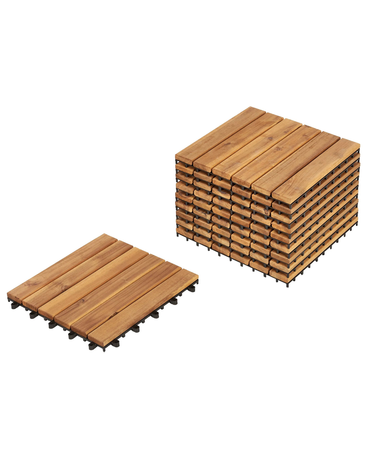 Outdoor Flooring Natural Certified Acacia Wood Plastic Base All-Weather Resistant Garden Patio Balcony Accessories Beliani