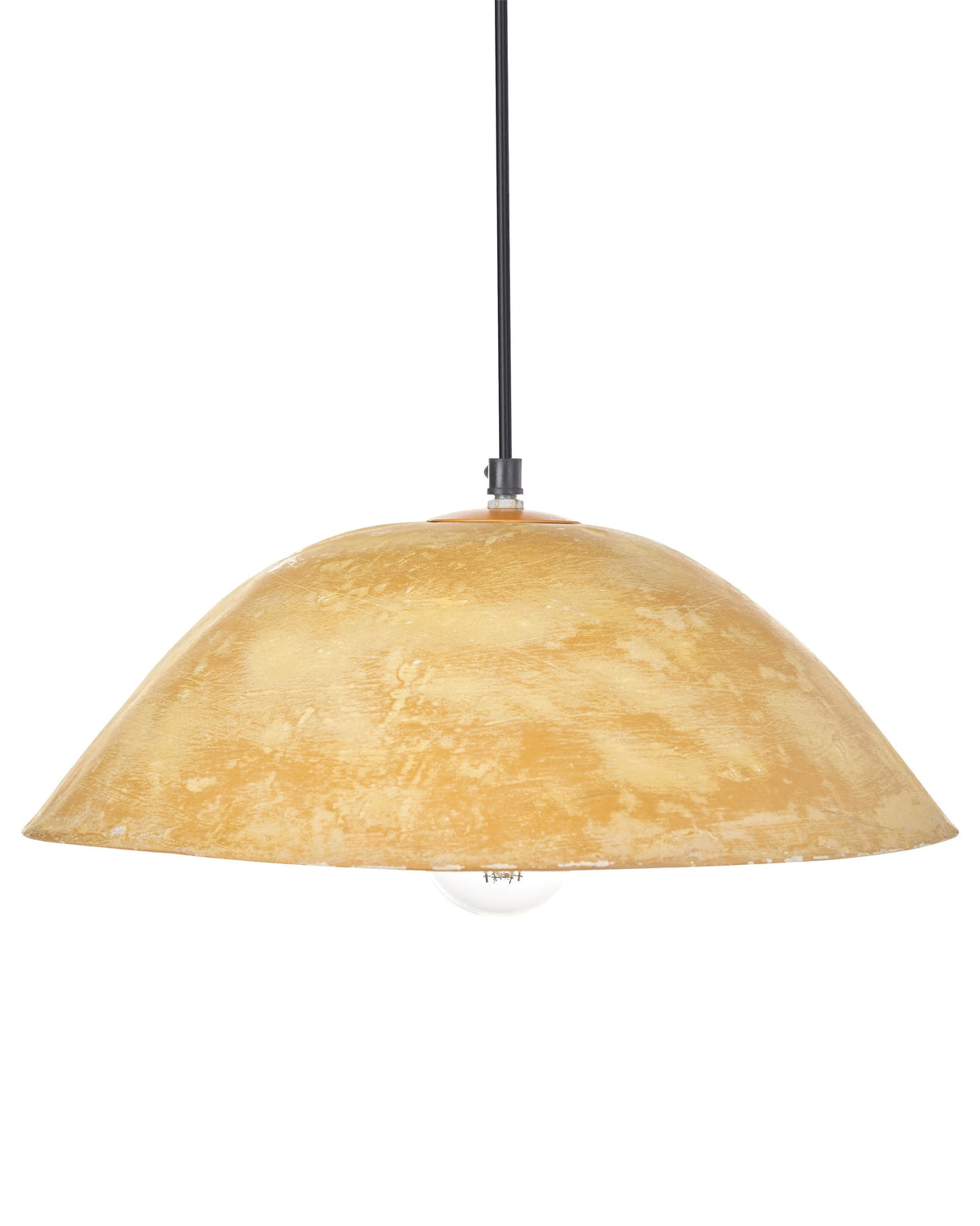 Pendant Lamp Yellow Paper Mache Handmade Shade Organic Natural Beliani