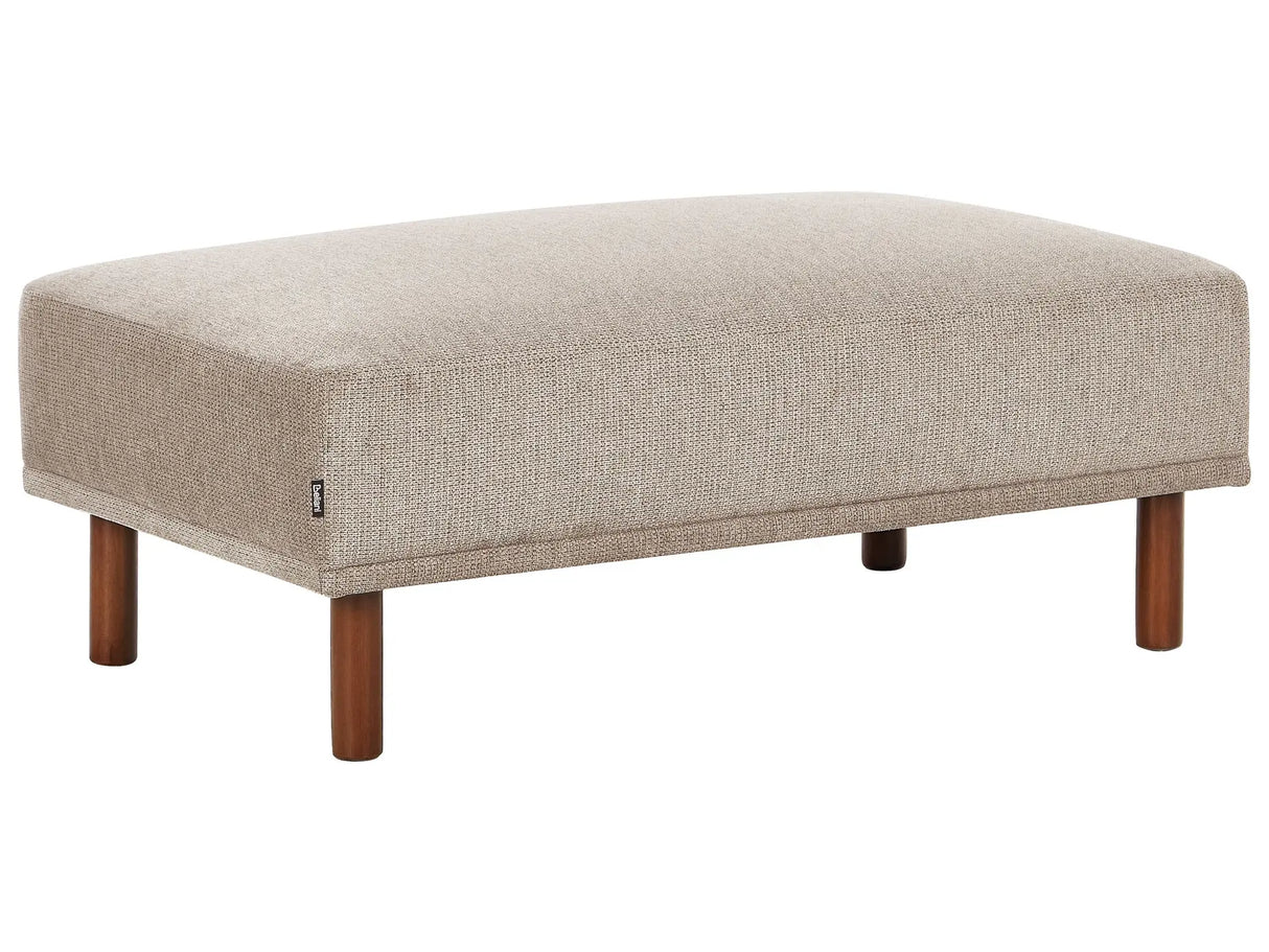 Fabric Taupe Ottoman Water-Repellent Upholstery Rectangular Footstool Living Room Pouffe on Legs Beliani