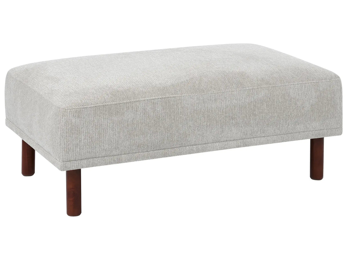 Fabric Light Grey Ottoman Water-Repellent Upholstery Rectangular Footstool Living Room Pouffe on Legs Beliani