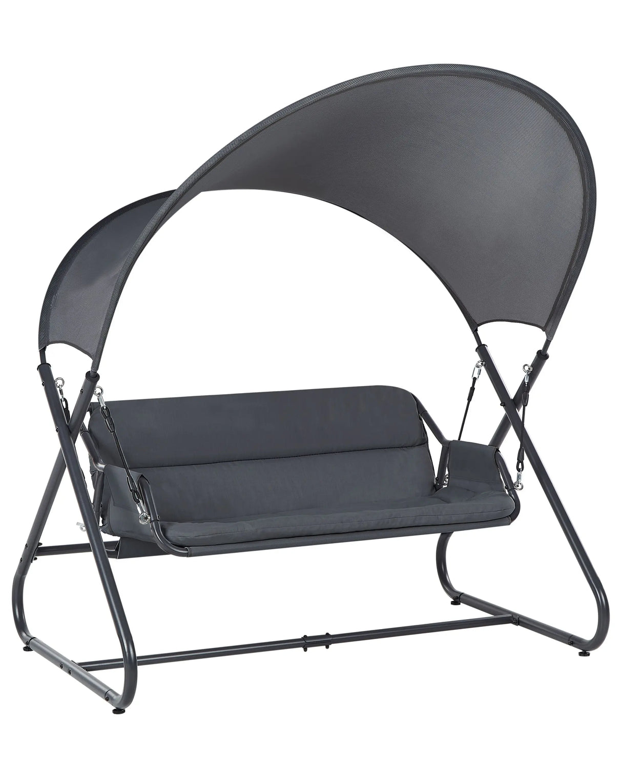 Patio Swing Dark Grey Steel Frame 3 Seater Outdoor Water-Repellent Beliani