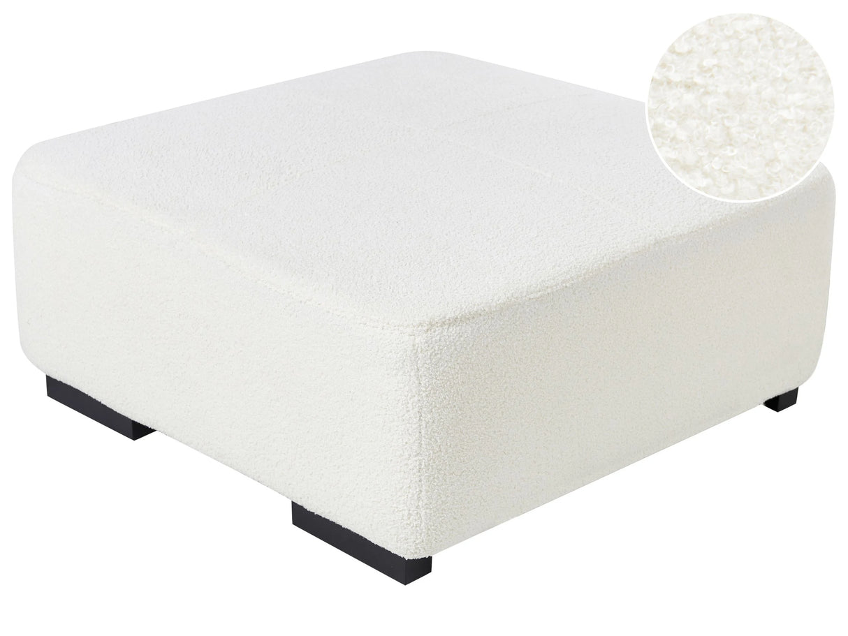 Ottoman White Boucle 80 x 80 x 35 cm Square Modern Living Room Beliani