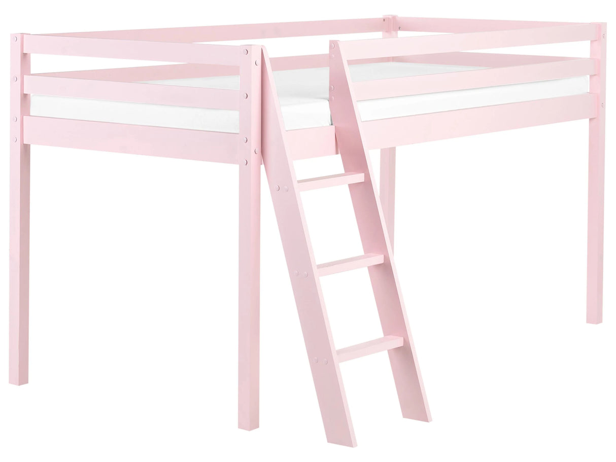 Kids Bed Pink Pine Wood EU Single Size with Slatted Frame Bed for Toddler Beliani