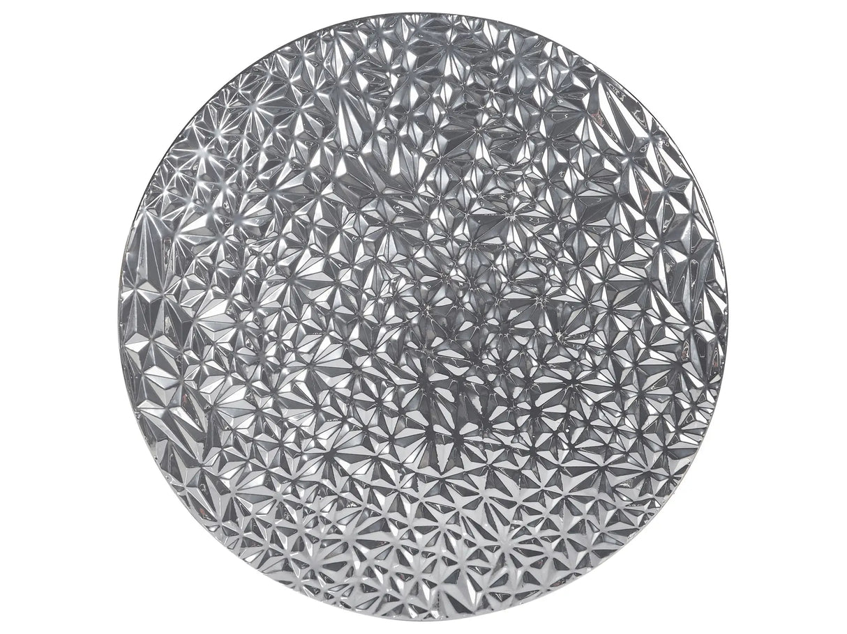 Wall Decor Silver Iron Hanging Wall Accent Piece Metallic Glamour Style Beliani