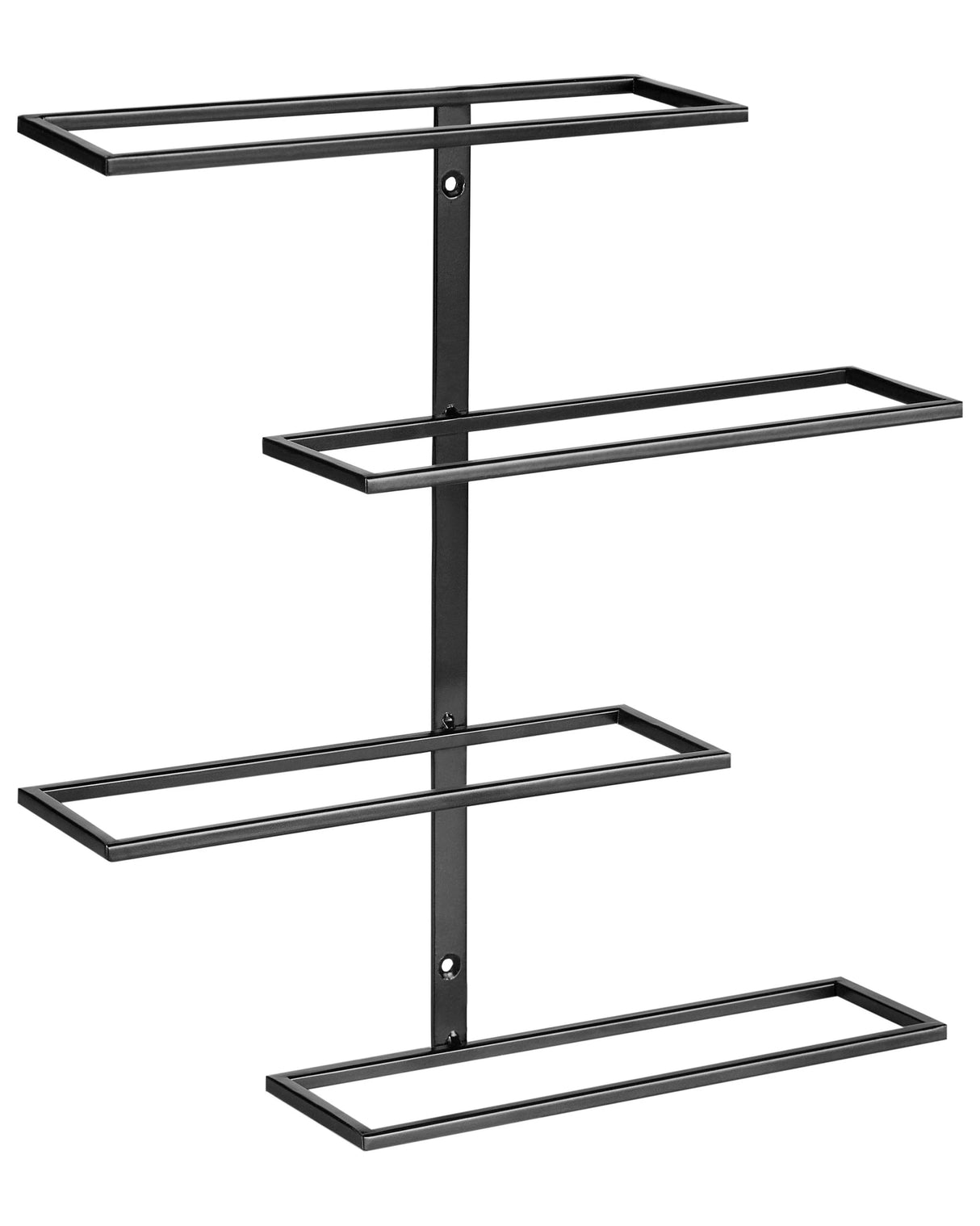 Wall Mounted Wine Rack Black Metal Shelf for up to 4 Bottles Beliani
