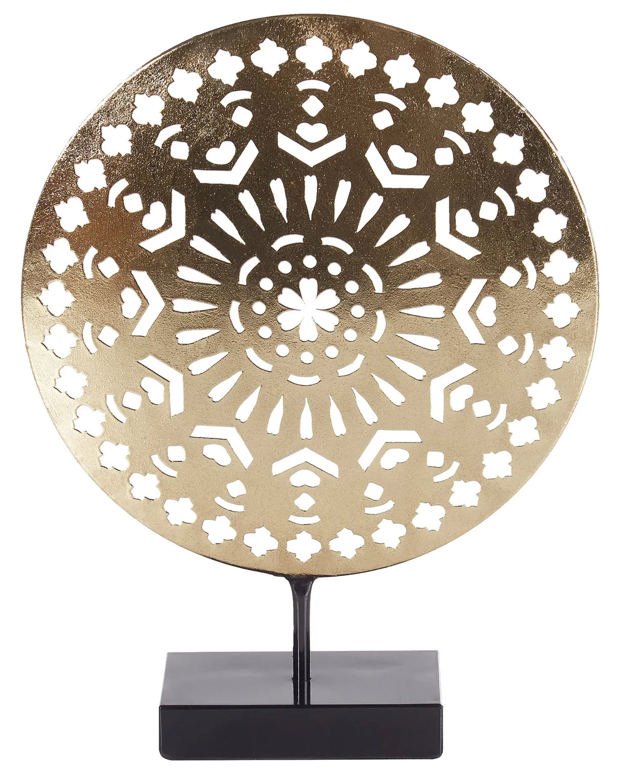 Decorative Figurine Gold Iron 25 cm Statue on Stand Statuette Handmade Ornament Decor Accessories Beliani