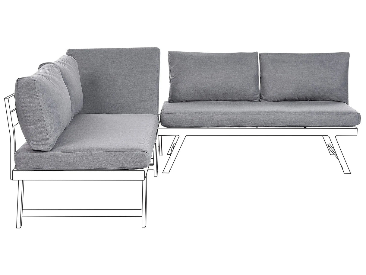 Set of 7 Seat Pad Cushion Covers for Garden Chairs Dark Grey Water UV Resistant Fabric Removable Cover Beliani