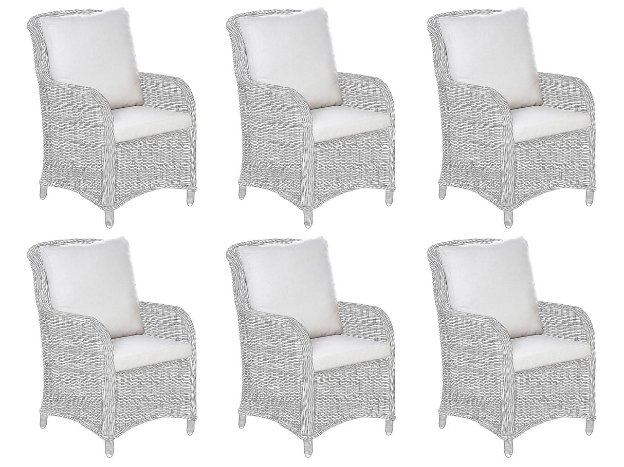 Outdoor Cushion Cover Set Beige Fabric Garden Chair Seat Backrest Pillow Cases Beliani