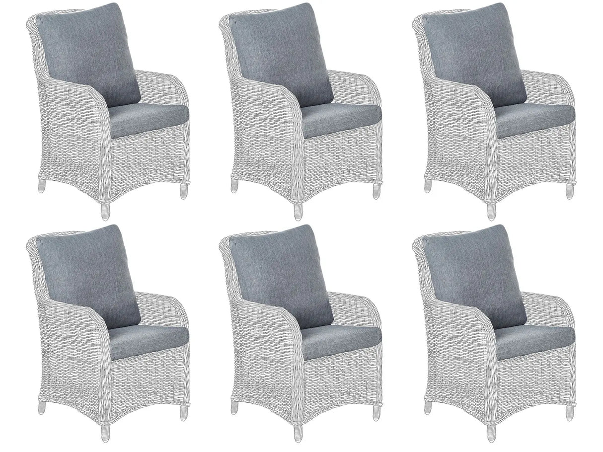 Outdoor Cushion Cover Set Grey Fabric Garden Chair Seat Backrest Pillow Cases Beliani
