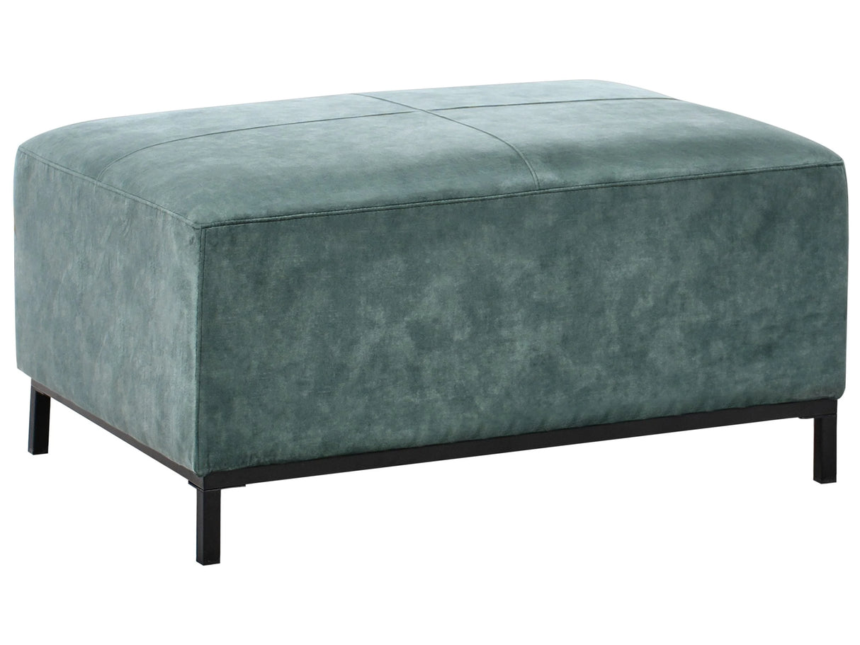 Velvet Ottoman Teal Blue Water-Repellent Pet-Friendly Fabric Footstool Rectangular Minimalistic Modern Beliani