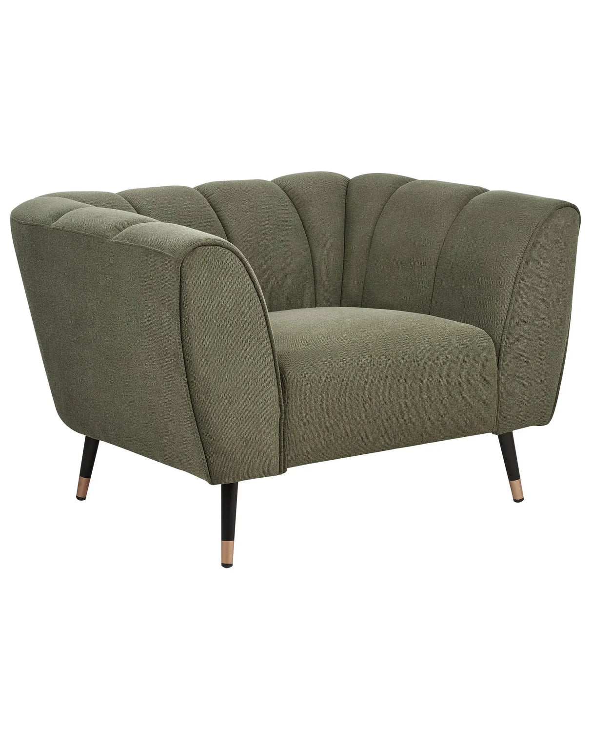 Armchair Green Fabric Upholstery Deep Wide Seat Low Bakcrest Modern Cosy Beliani