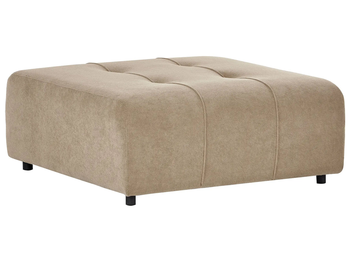 Ottoman Brown Polyester Upholstered Modular Sofa Element Square Footstool Black Legs Modern Style Beliani