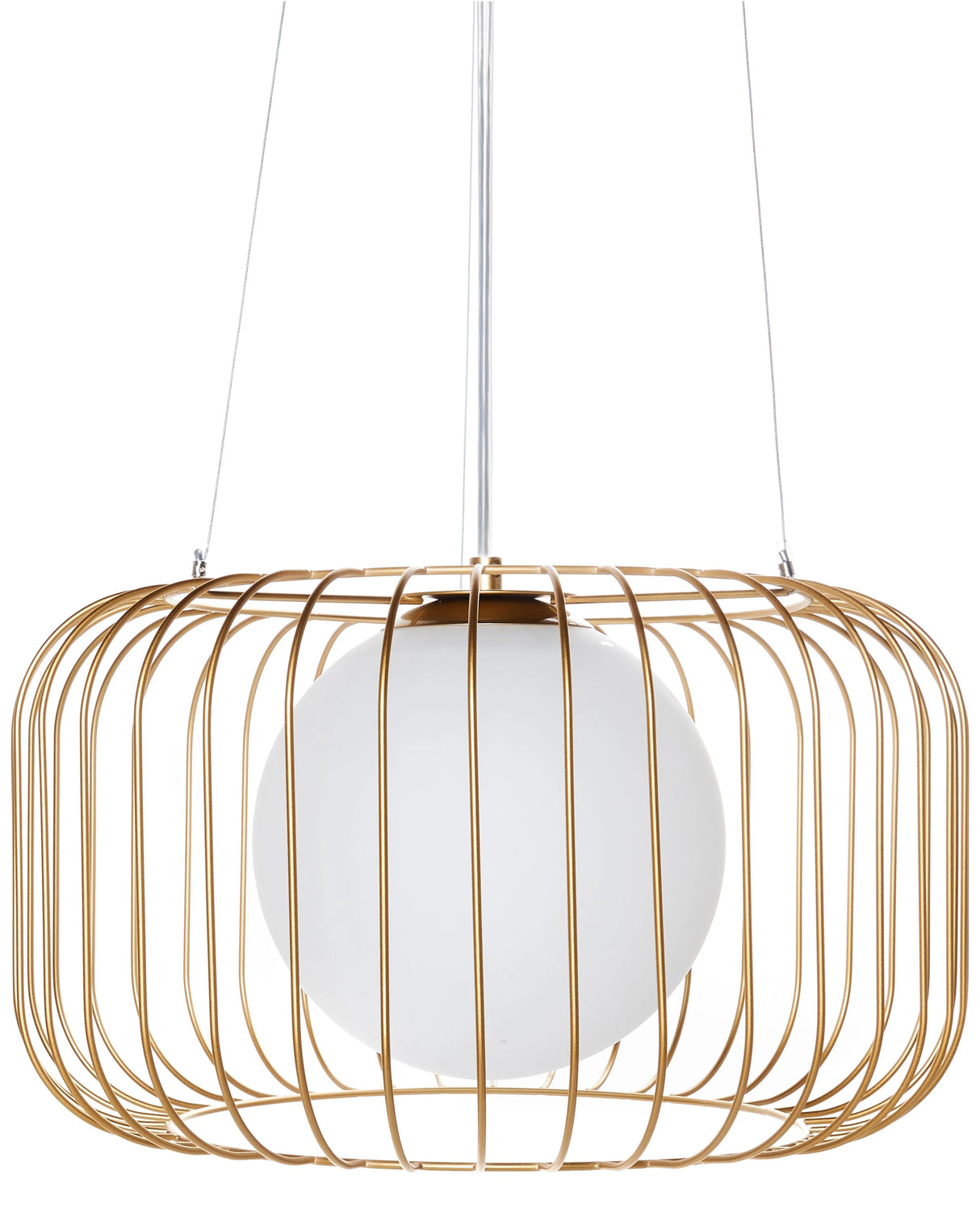 1-Light Pendant Ceiling Gold Metal Iron Shade Cage Wire Industrial Style Living Room Bedroom Beliani