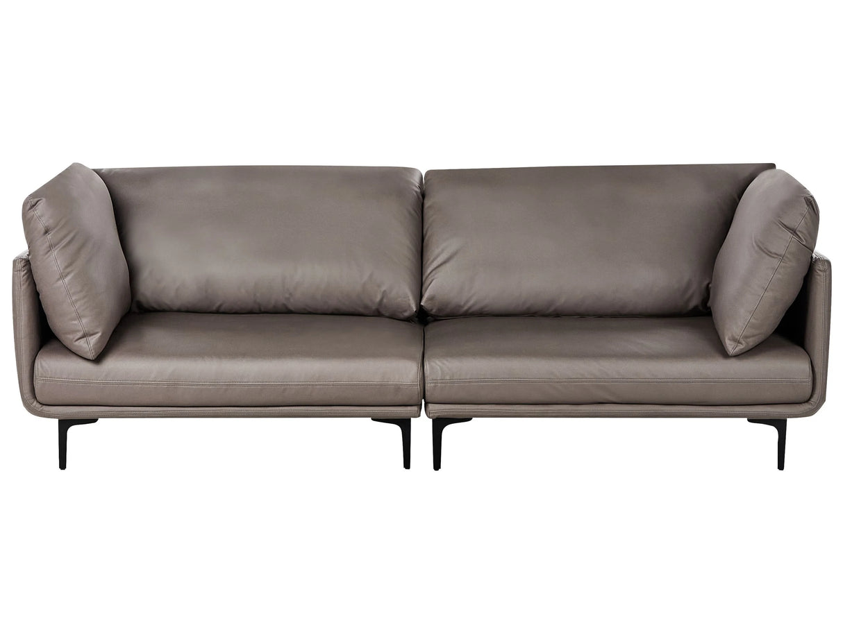3 Seater Sofa Brown Vegan Leather Polyester Industrial Modern Beliani