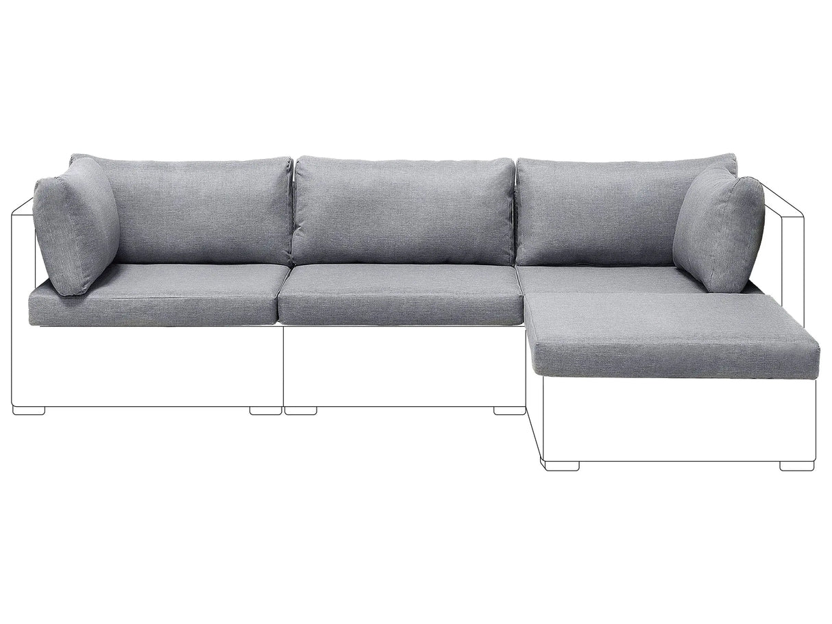 Outdoor Cushion Cover Set Light Grey Fabric Sofa Seat Back Side Pillow Cases Beliani