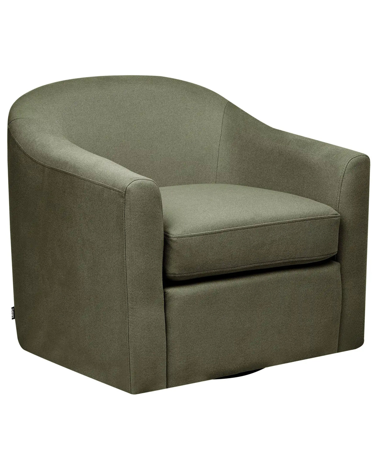 Swivel Armchair Dark Green Polyester Fabric Water Repellent Retro Minimalistic Living Room Furniture Beliani