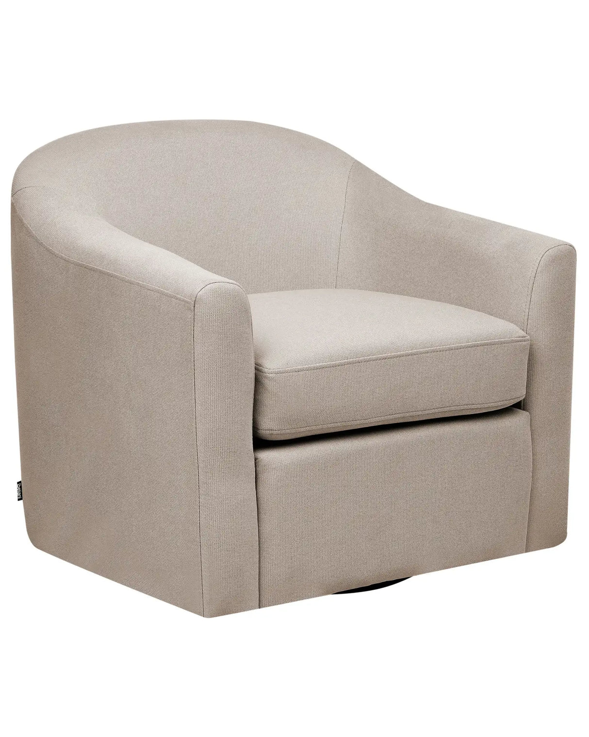 Swivel Armchair Taupe Polyester Fabric Water Repellent Retro Minimalistic Living Room Furniture Beliani