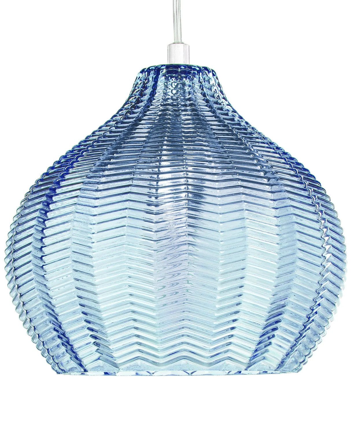 Pendant Lamp Blue Glass Shade Retro Lighting Hanging Light Beliani