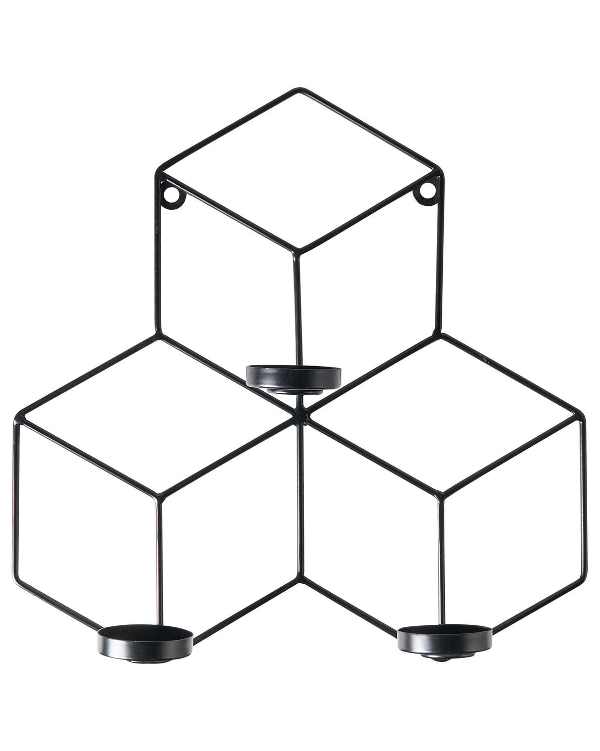 Wall Candle Holder Black Metal 31 cm Modern Centerpiece Decoration Beliani