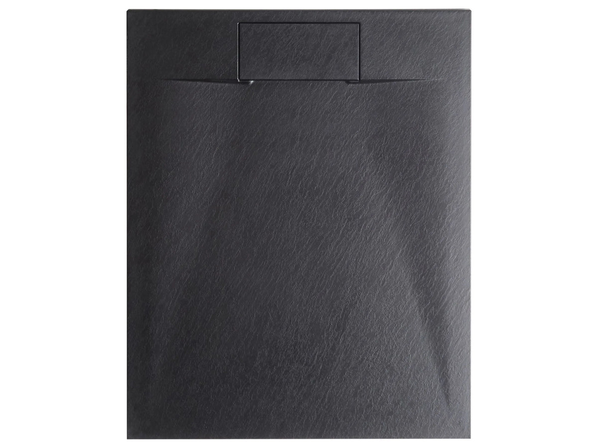 Shower Tray with Drain Black SMC 80 x 120 x 3 cm Minimalist Natural Stone Effect Beliani
