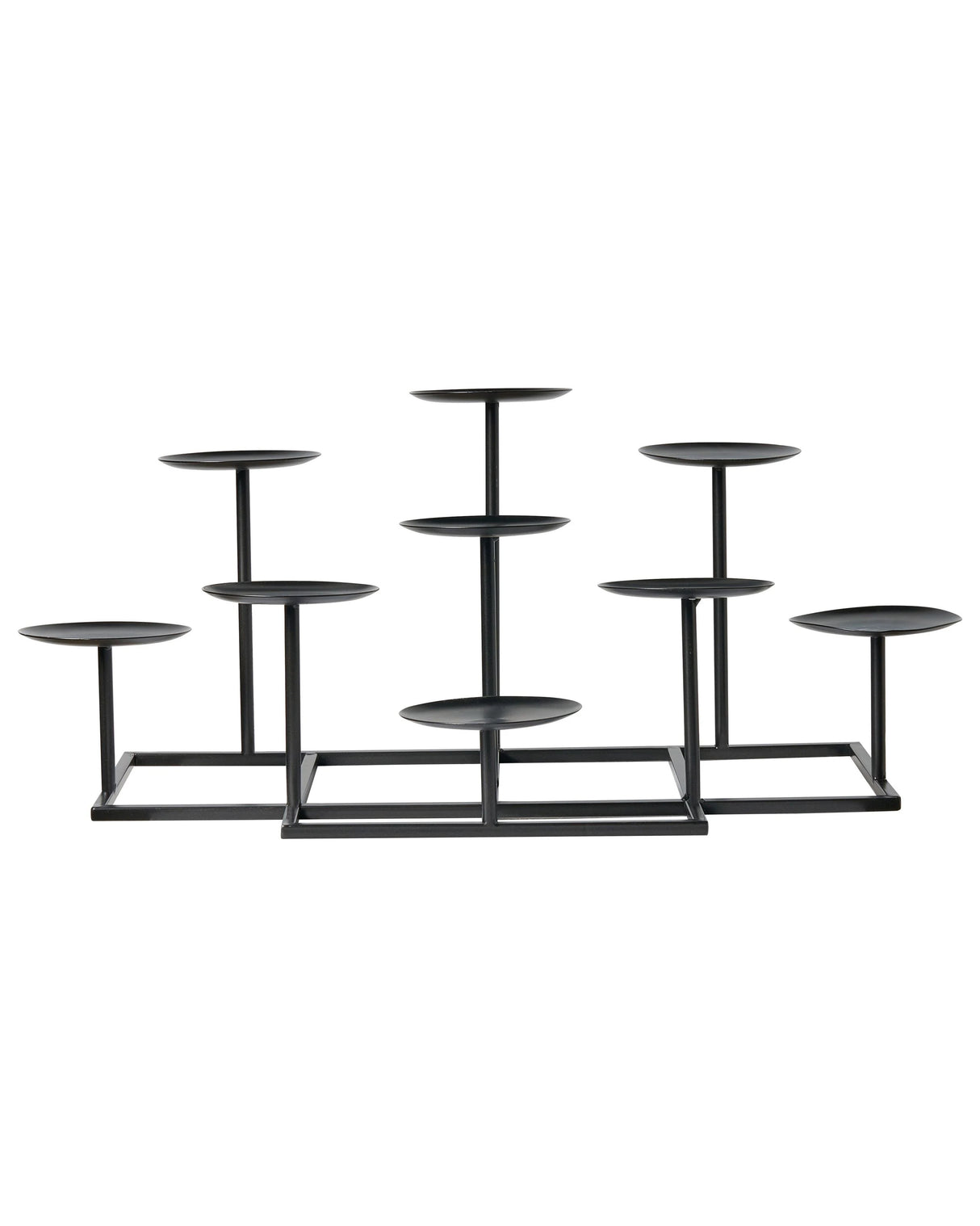 Candle Holder Black Metal 23 cm Modern Centerpiece Decoration Beliani