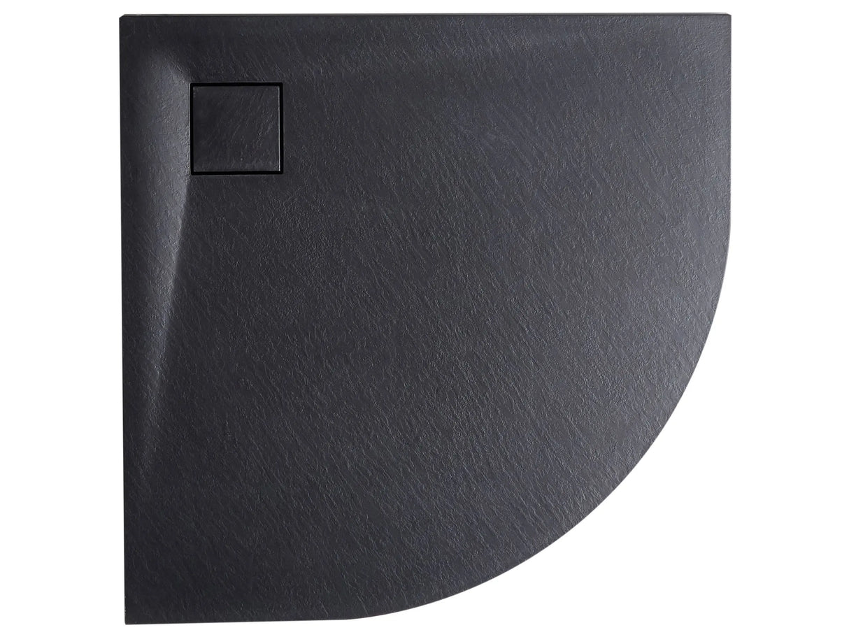 Shower Tray with Drain Black SMC 90 x 90 x 3 cm Minimalist Natural Stone Effect Beliani