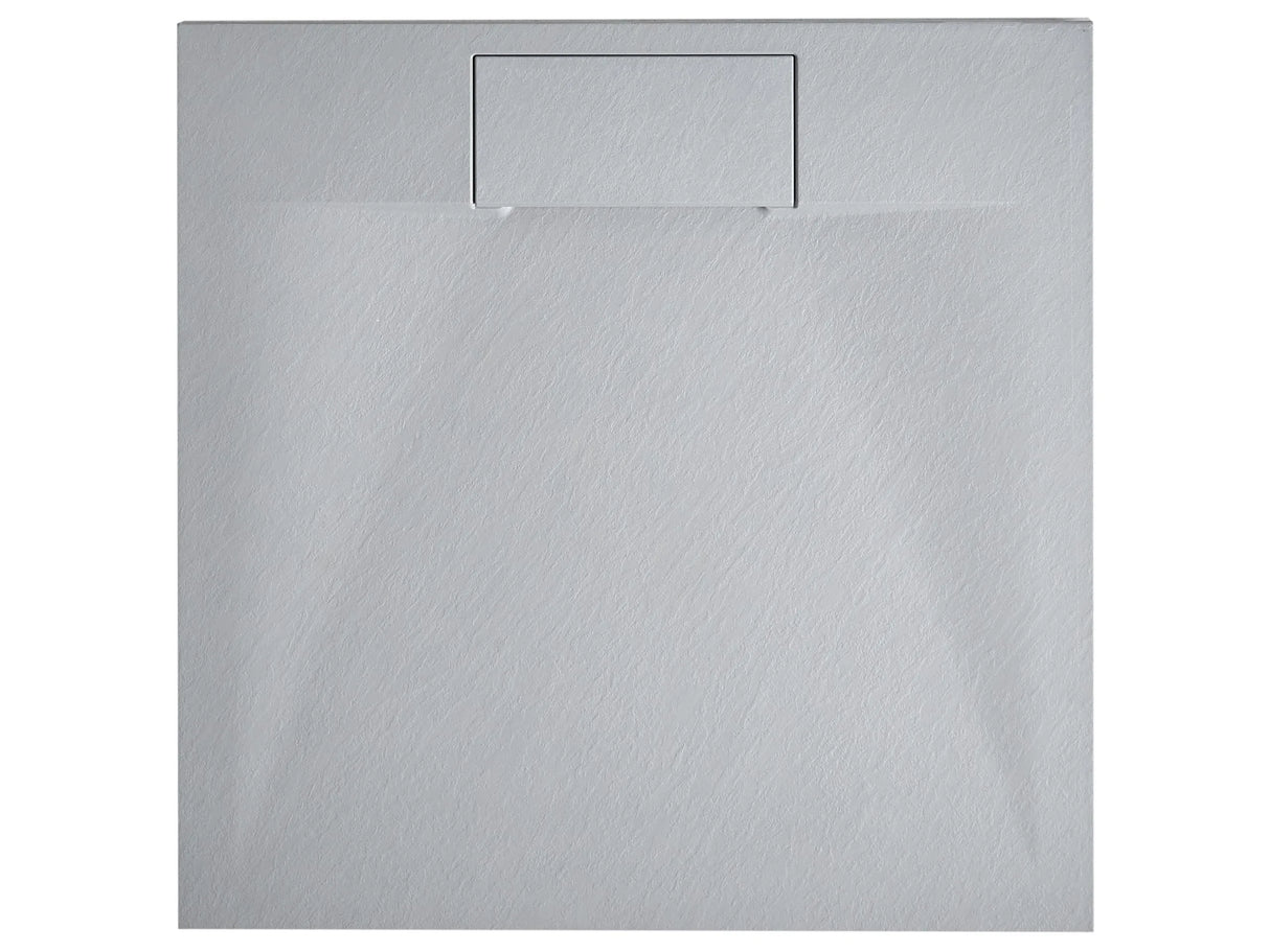 Shower Tray with Drain Grey SMC 80 x 80 x 3 cm Minimalist Natural Stone Effect Beliani