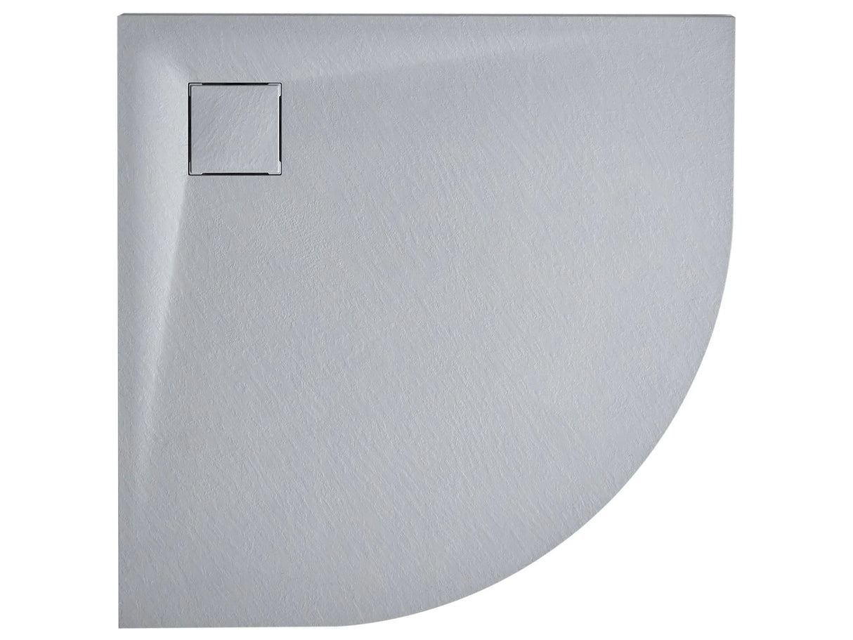 Shower Tray with Drain Grey SMC 80 x 80 x 3 cm Minimalist Natural Stone Effect Beliani