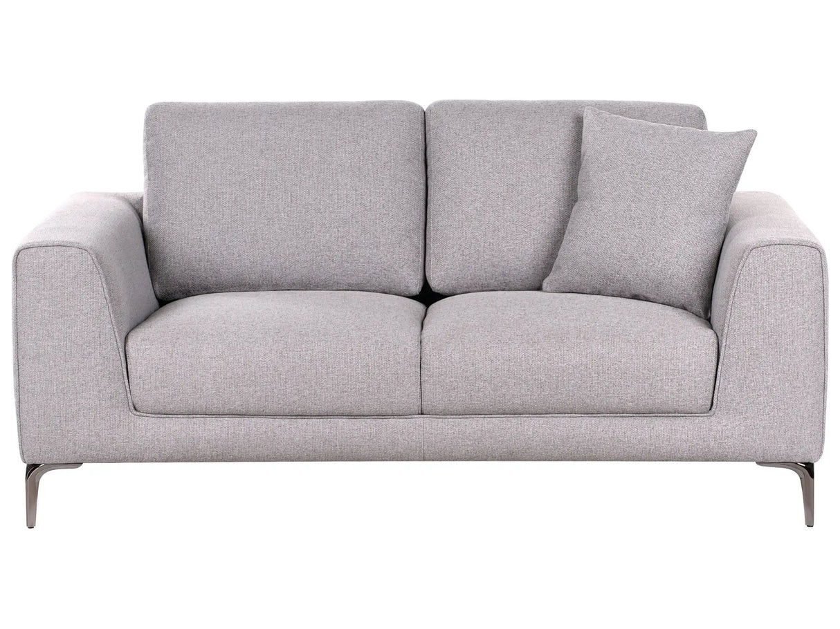 Sofa Fabric Grey 2 Seater Comfortable Living Room Modern Retro Beliani