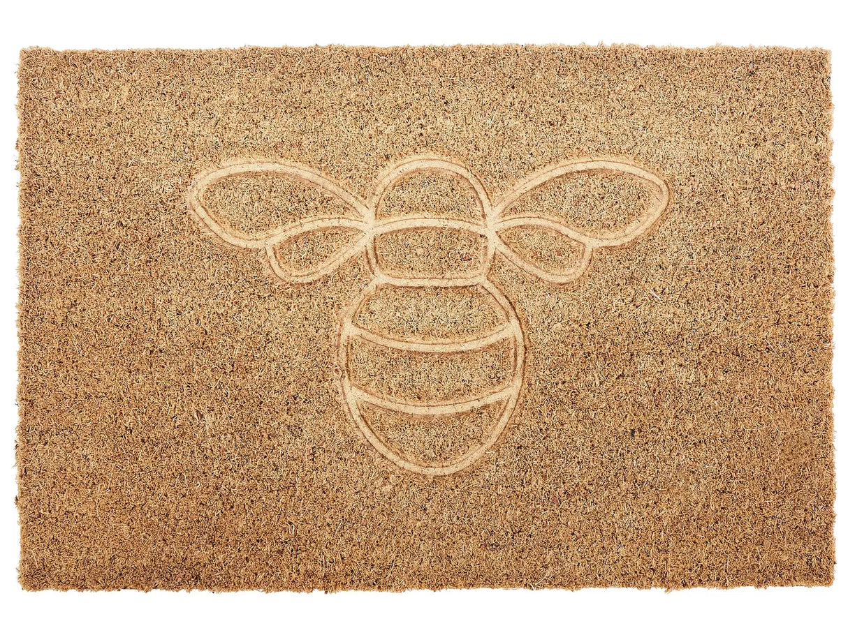 Doormat Natural Coir PVC Backing Anti-Slip 40 x 60 cm Home Text Motif Modern Indoor Decoration Beliani