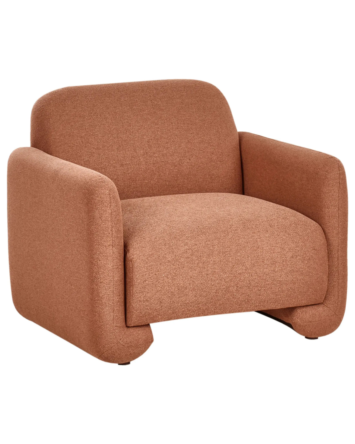 Fabric Armchair Golden Brown Polyester Upholstery Wide Backrest Armrests Living Room Furniture Retro Beliani