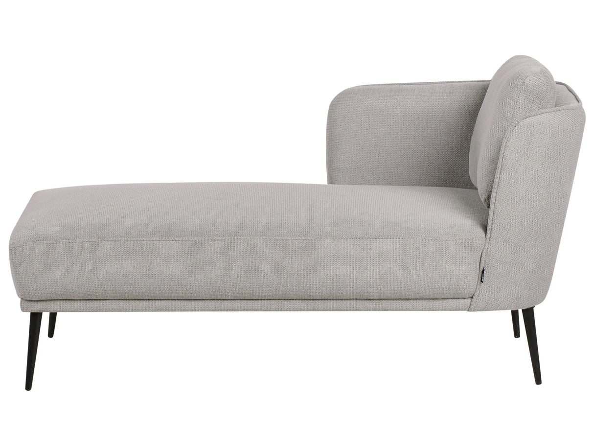 Right Hand Chaise Lounge Grey Polyester Fabric with Cushion Retro Style Living Room Furniture Beliani