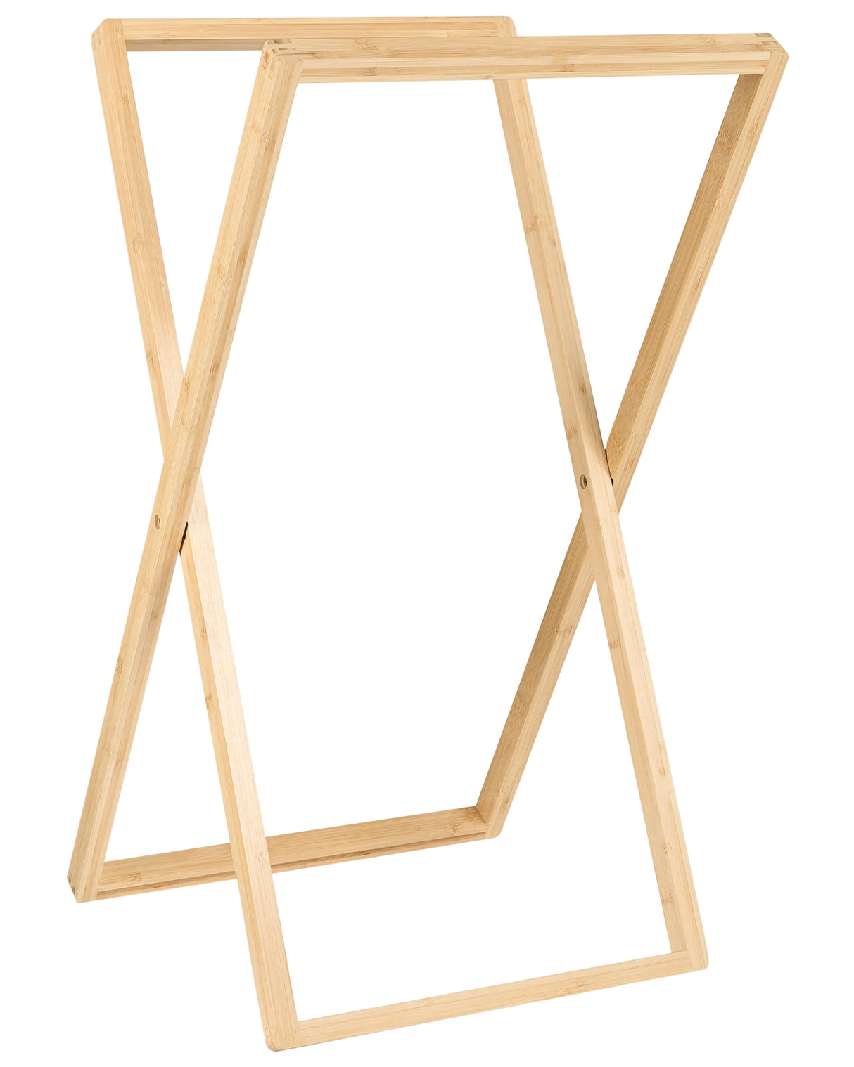 Towel Stand Light Brown Bamboo Wood Folding Rack for Towels or Clothes Beliani