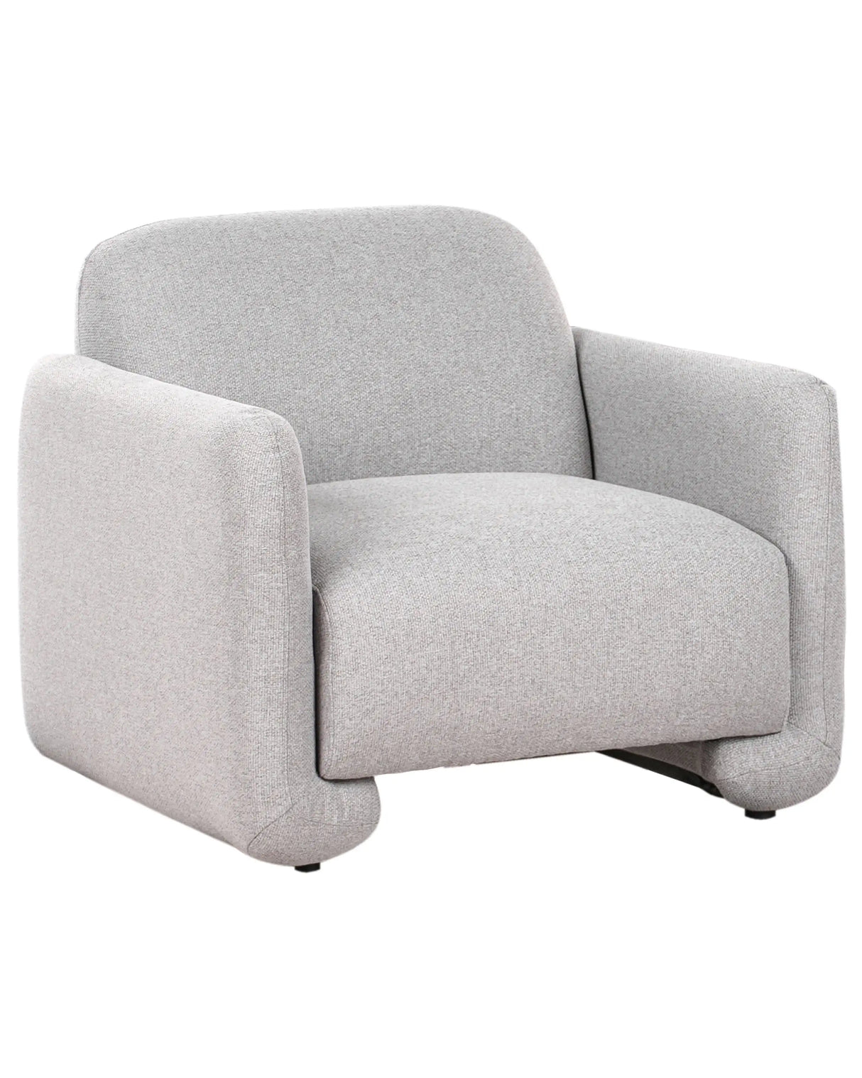 Fabric Armchair Grey Polyester Upholstery Wide Backrest Armrests Living Room Furniture Retro Beliani