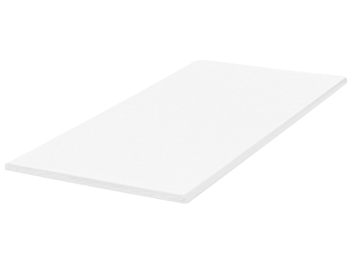 Mattress Topper White PU Foam Polyester Cover EU Single Size 3ft Comfort Layer Pad Beliani