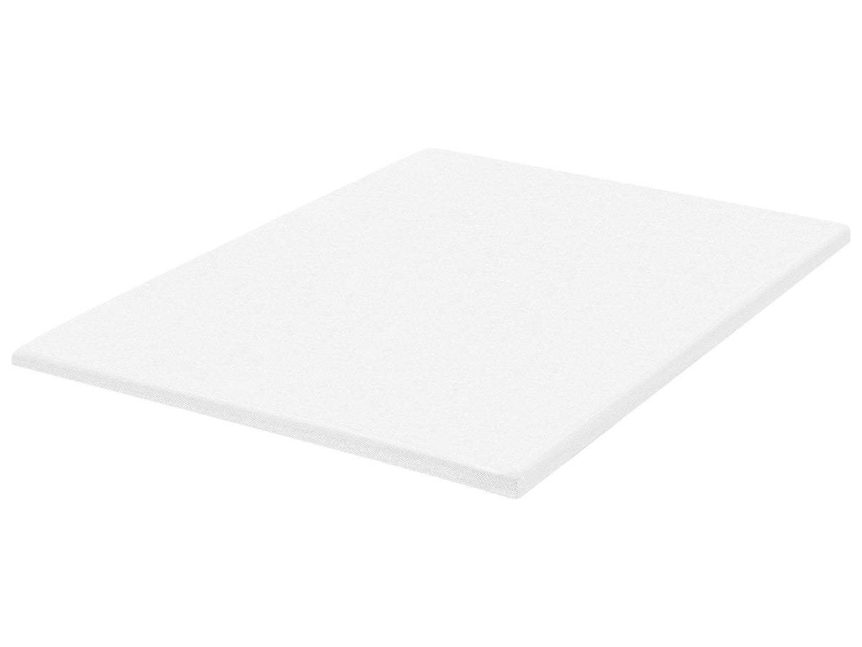 Mattress Topper White PU Foam Polyester Cover EU Double Size 4ft6 Comfort Layer Pad Beliani