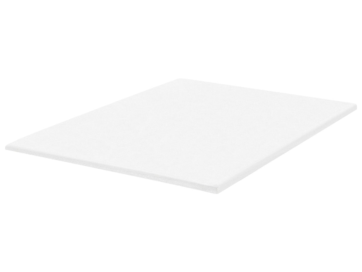 Mattress Topper White PU Foam Polyester Cover EU King Size 5ft3 Comfort Layer Pad Beliani