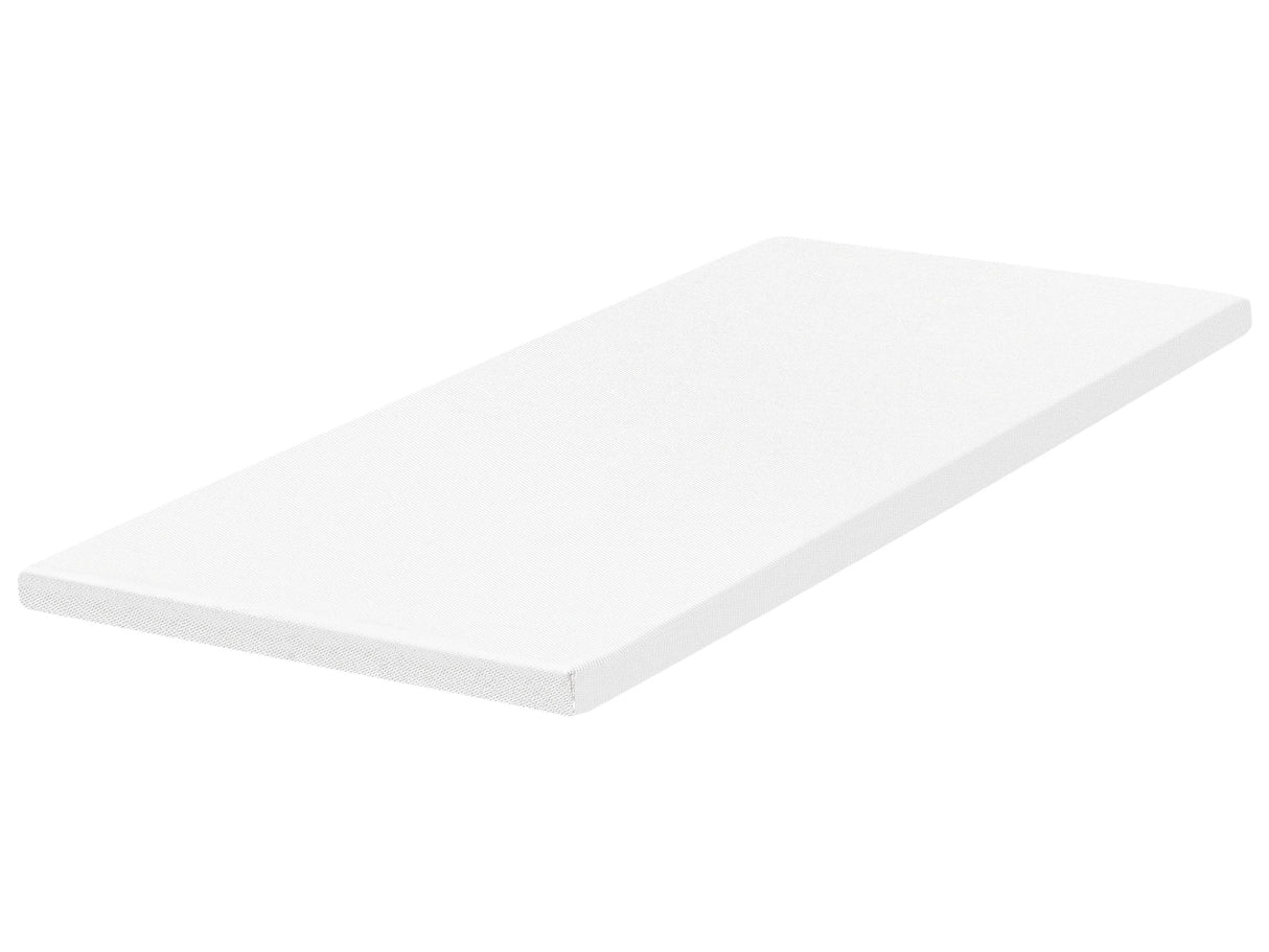 Mattress Topper White PU Foam Polyester Cover EU Single Size 3ft Comfort Layer Pad Beliani