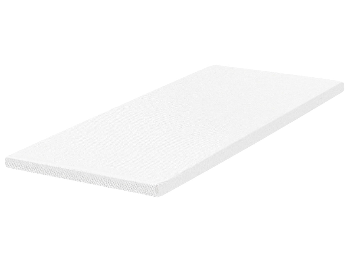 Mattress Topper White PU Foam Polyester Cover EU Single Size 90 x 200 cm Comfort Layer Pad Beliani