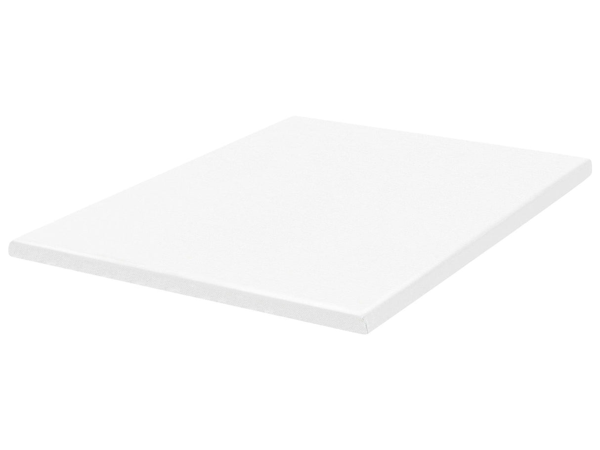 Mattress Topper White PU Foam Polyester Cover EU Double Size 4ft6 Comfort Layer Pad Beliani